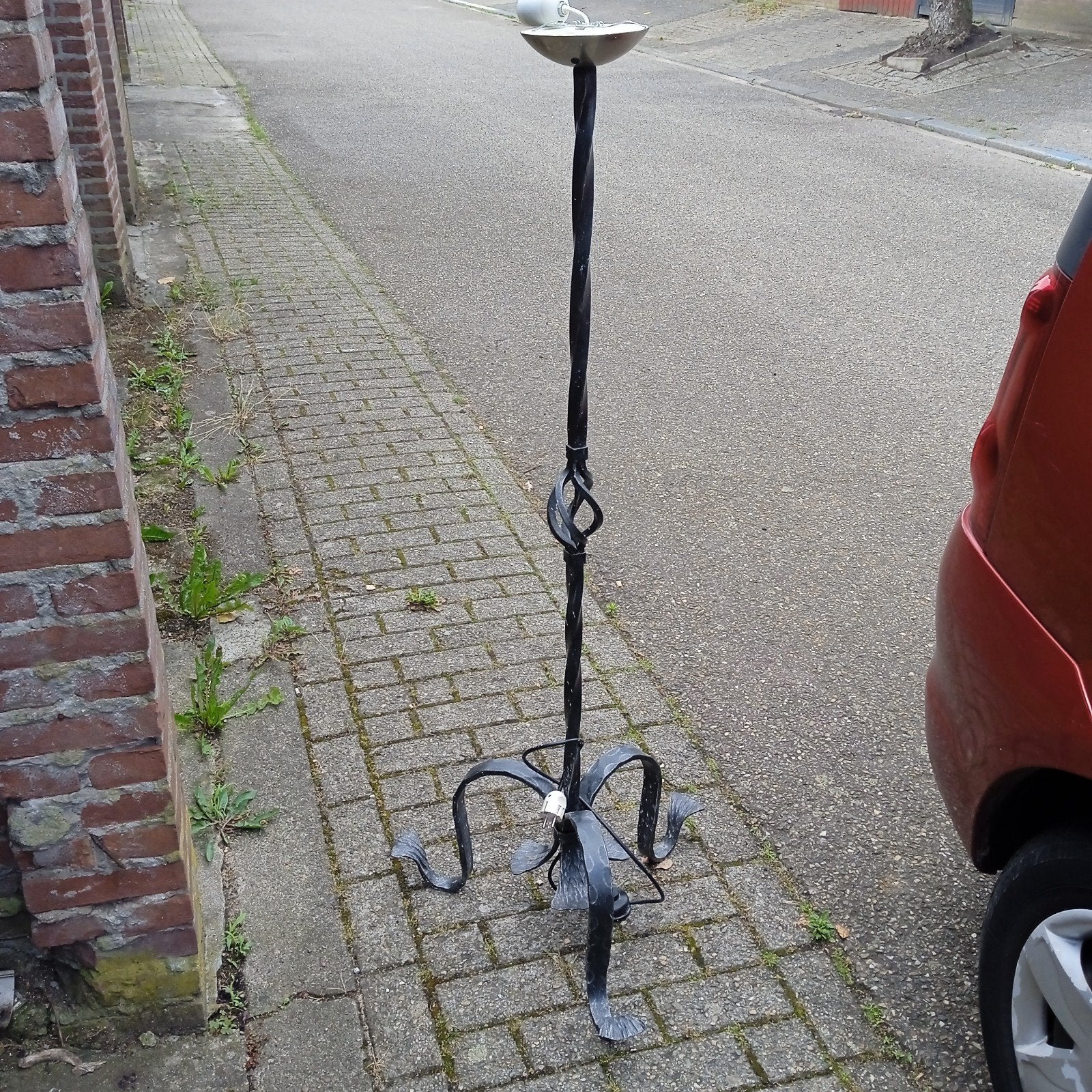 Vintage Smeedijzeren Kandelaar Vloerlamp, Ophalen