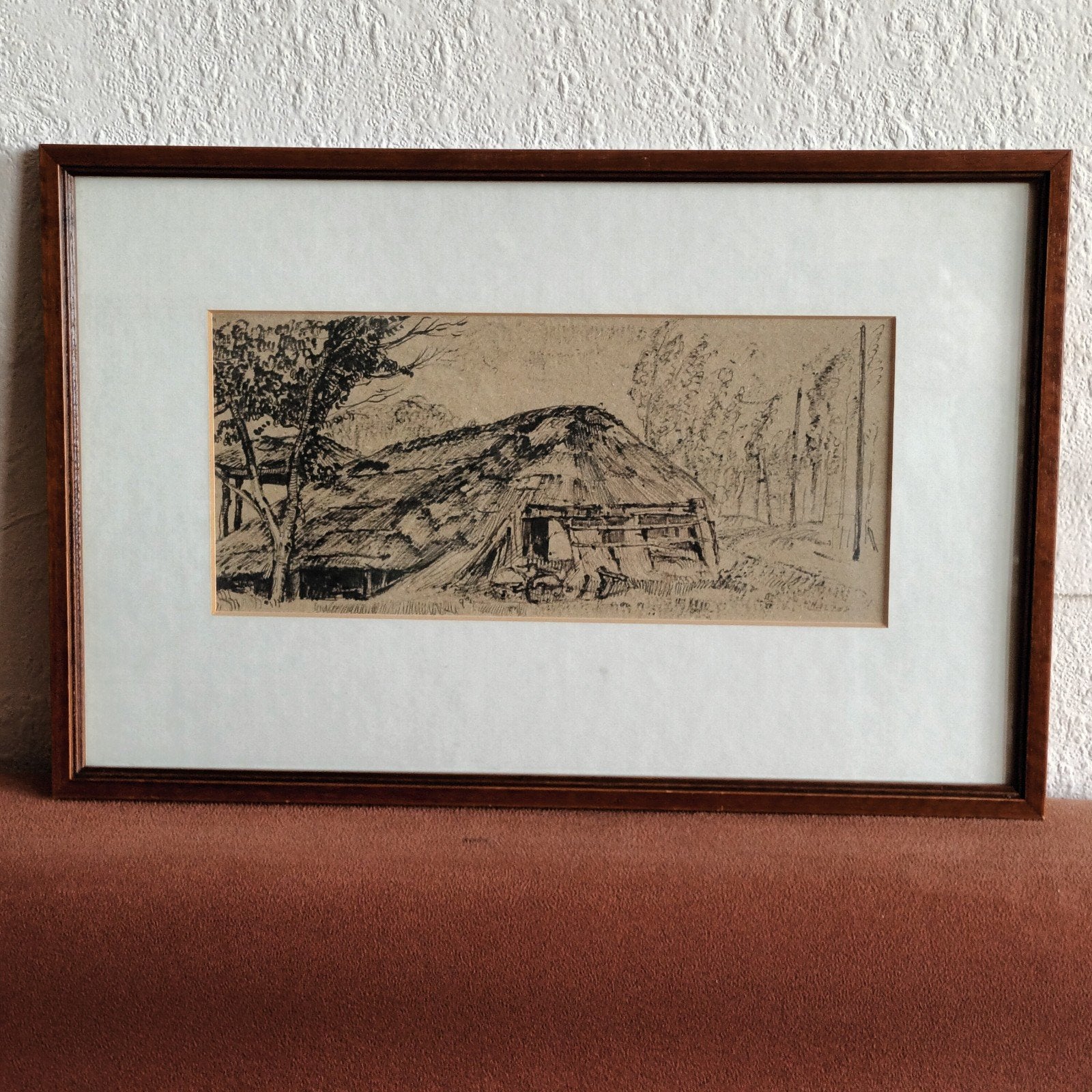 Cor Noltee (1903-1967), inkt tekening, boerderij aangezicht, Ophalen of Verzenden