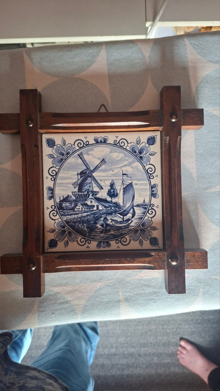 Delfts Blauw Tegeltableau en Vaas Set, Ophalen