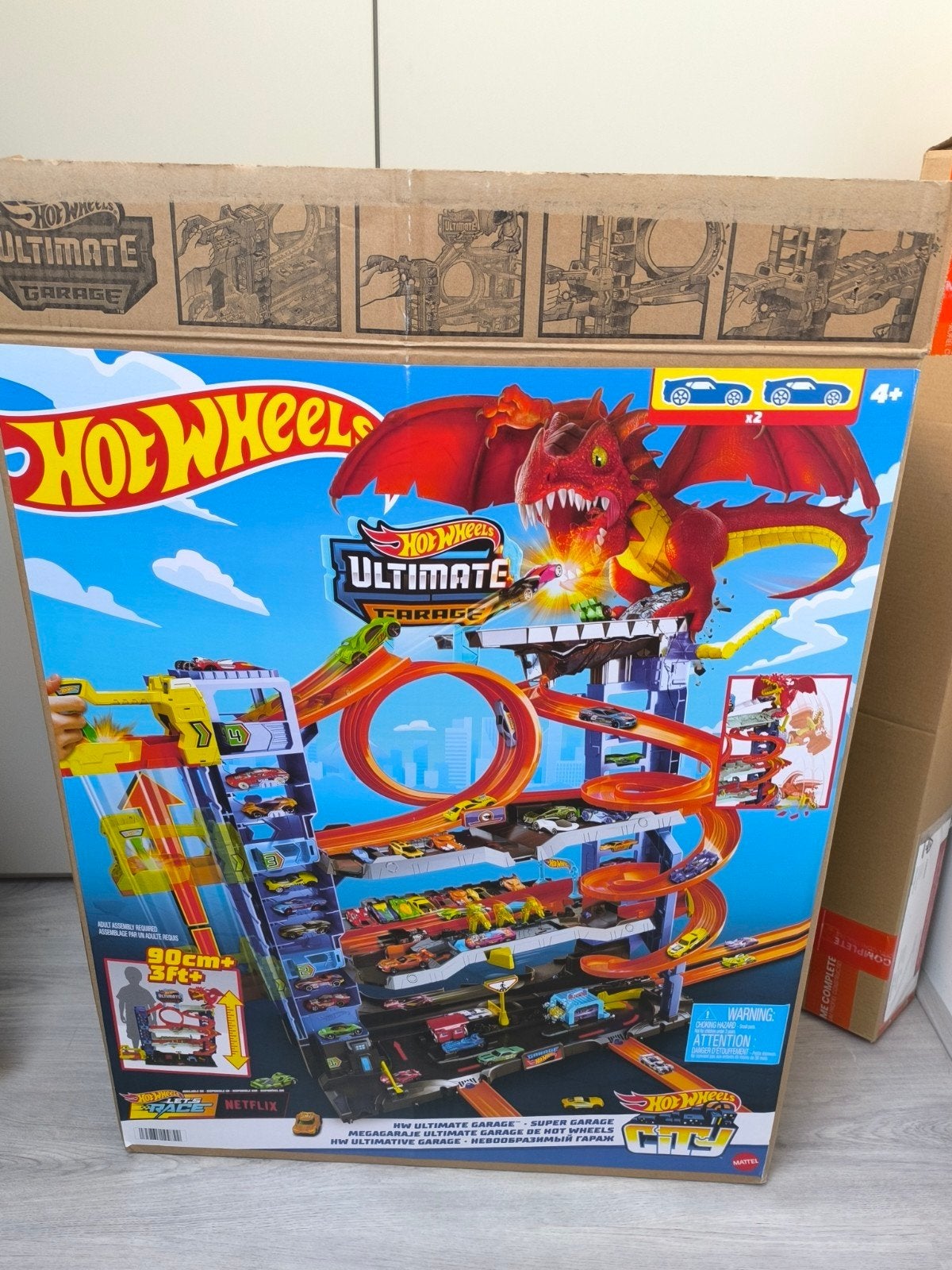 Complete Hot Wheels Ultimate Garage – met draak, Ophalen, Zo goed als nieuw