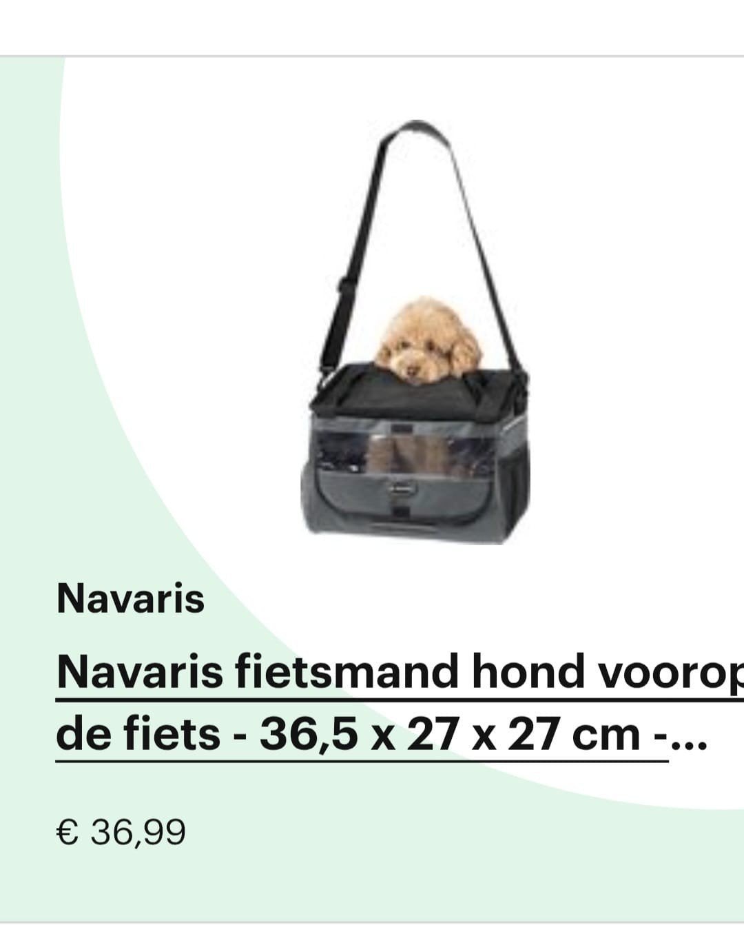 Navaris fietsmand / auto hond  - 36,5 x 27 x, Minder dan 20 kg, Nieuw, Ophalen of Verzenden, Hondenkar