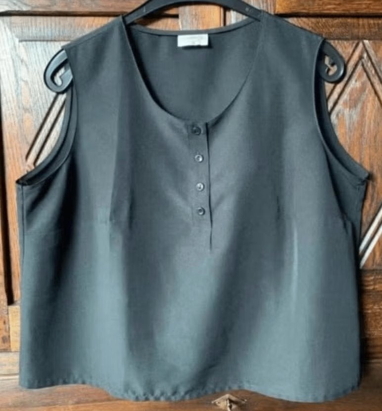 Zwart hemdje, tuniek zonder mouw; Sommermann; 48, Ophalen of Verzenden, Zo goed als nieuw, Zwart, Blouse of Tuniek