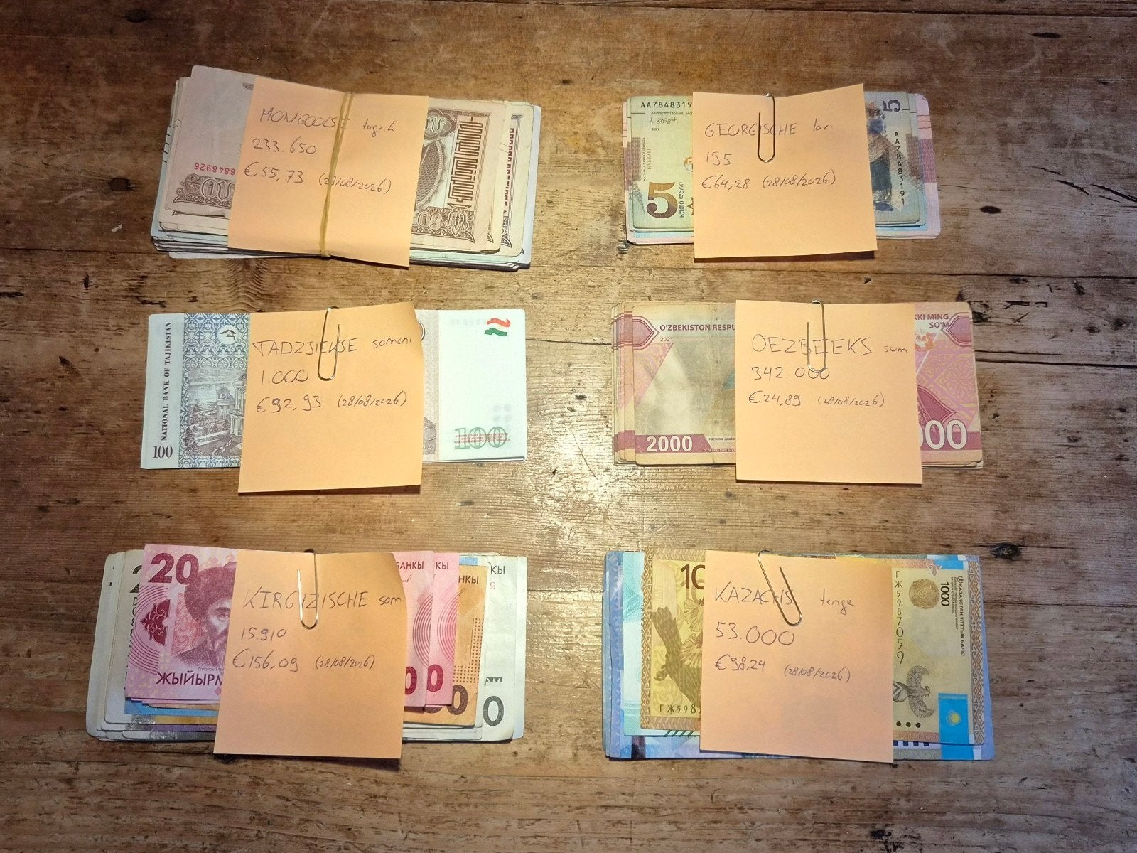 Diverse collectie bankbiljetten uit Centraal-Azië, Ophalen, Verzamelmap