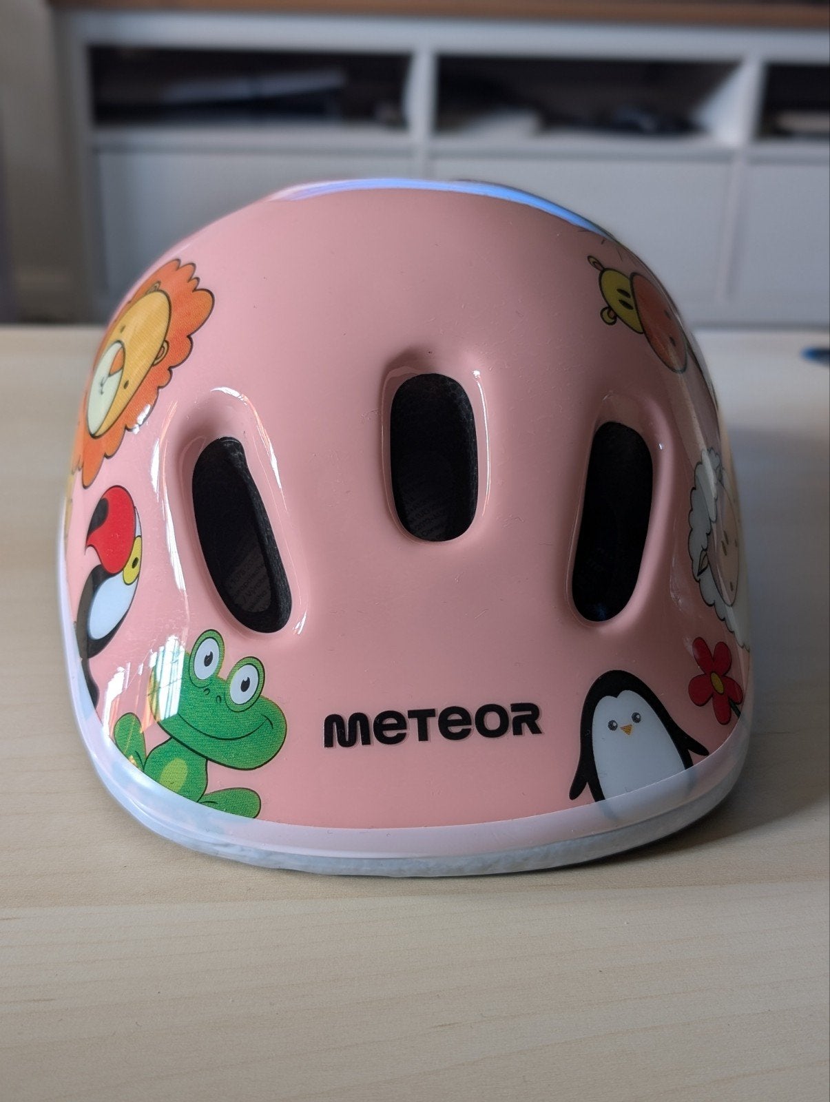 Meteor kinderfietshelm roze met dierenprint, Jongen of Meisje, Meteor, Nieuw, Overige maten