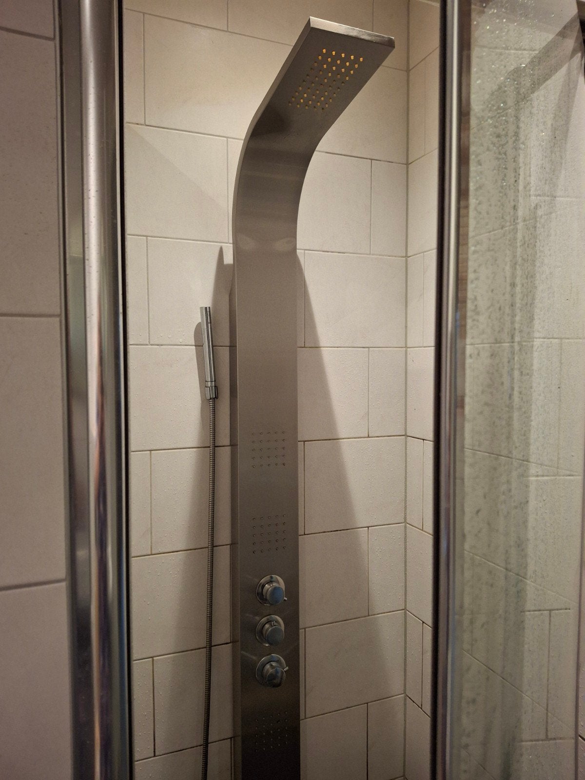 RVS Douchepaneel met Regendouche, Handdouche & Massage, Ophalen, Gebruikt, Rvs, Douche