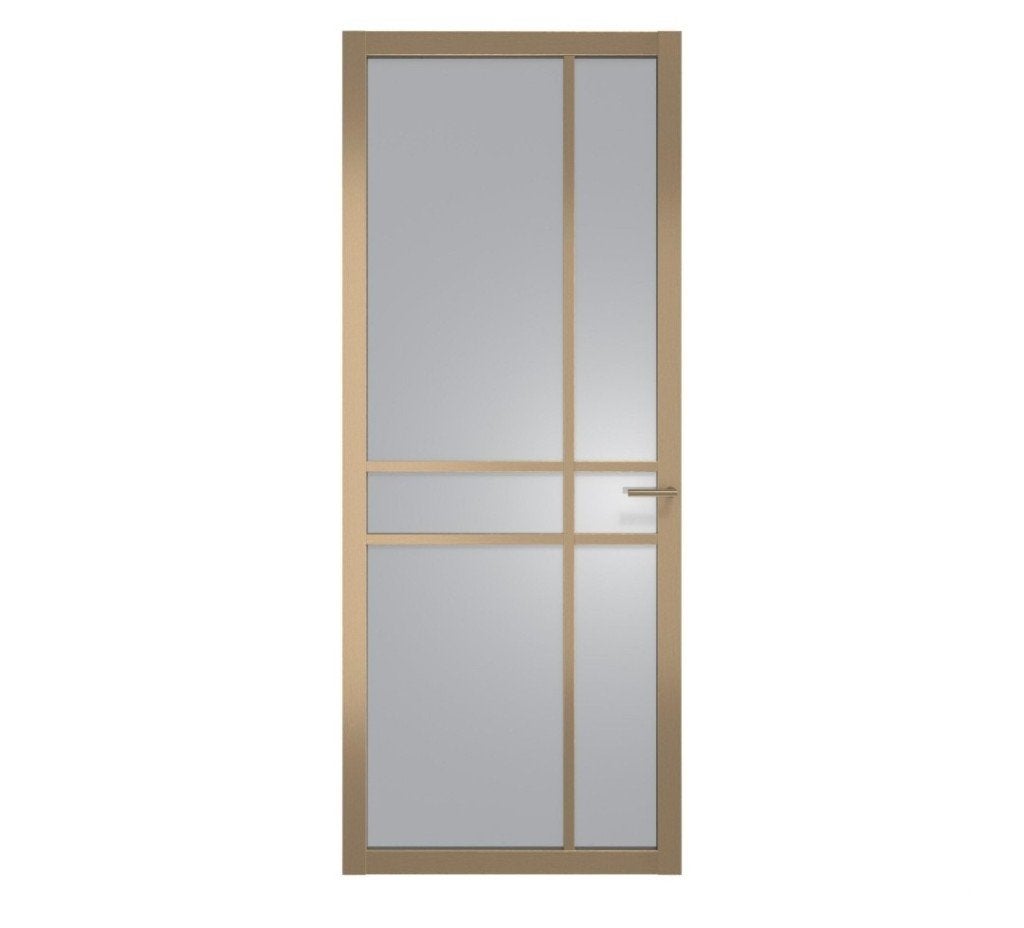 Arne & Bodil binnendeur rook glas - metallic brons staallook, Ophalen, 80 tot 100 cm, 215 cm of meer, Binnendeur