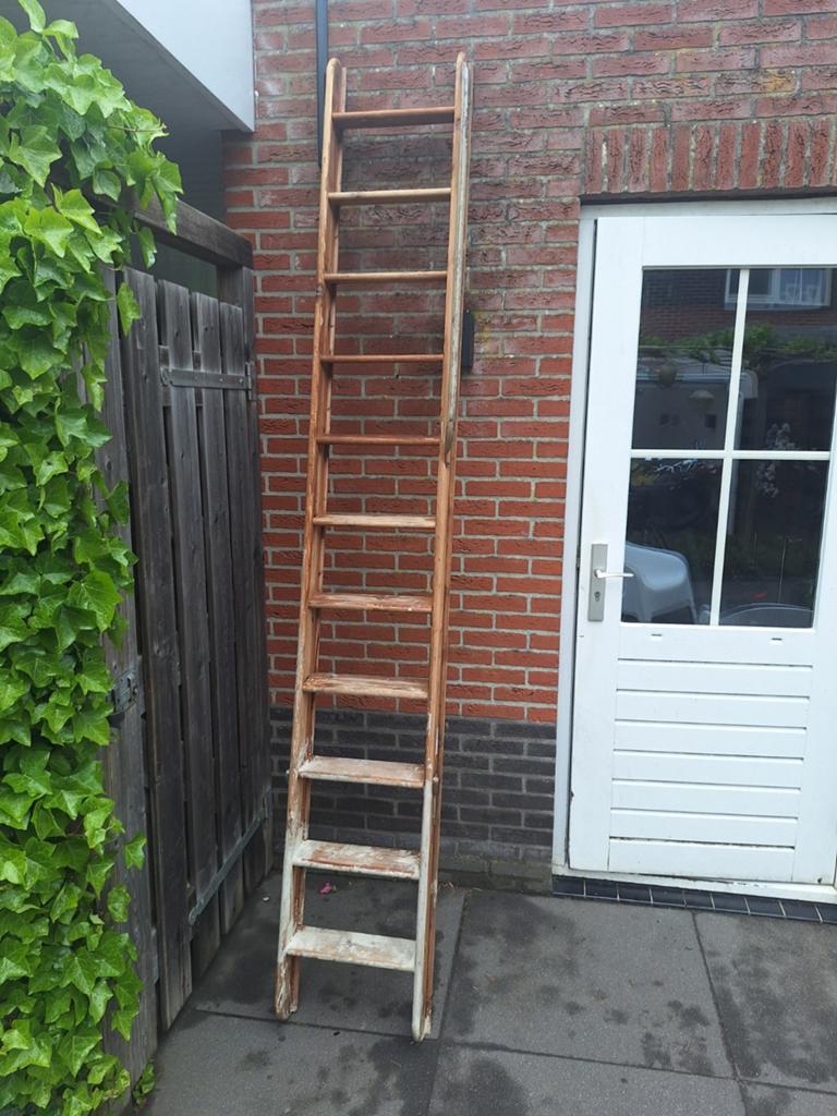 Houten ladder, Doe-het-zelf en Verbouw, Ladders en Trappen, Ophalen, Gebruikt