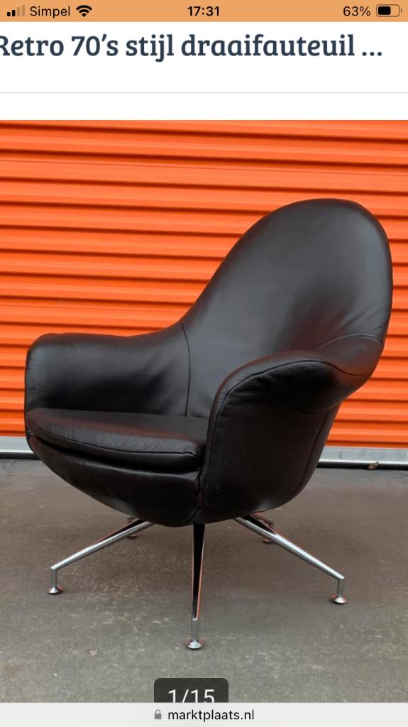 Draaifauteuil Topform, Ophalen, Zo goed als nieuw, 50 tot 75 cm, Leer