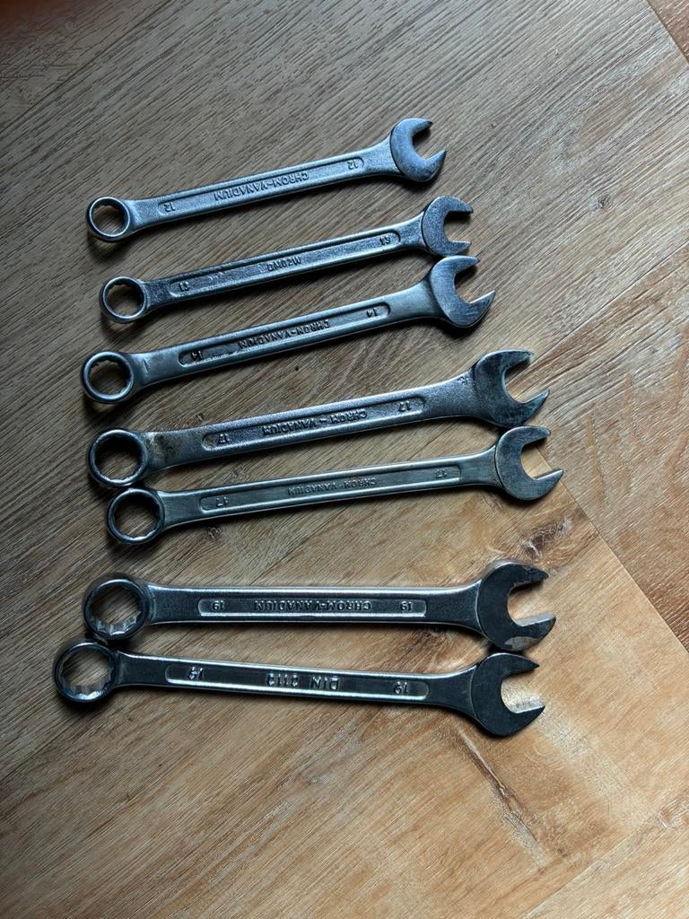 7 stuks gereedschappen ring en steeksleutel, Doe-het-zelf en Verbouw, Gereedschap | Handgereedschap, Ophalen of Verzenden, Zo goed als nieuw