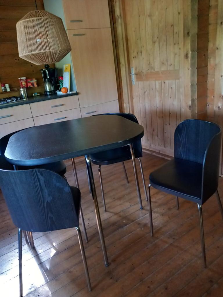 Eettafel ideale set voor kleine ruimtes!!, Ophalen, Rechthoekig, 100 tot 150 cm, 50 tot 100 cm
