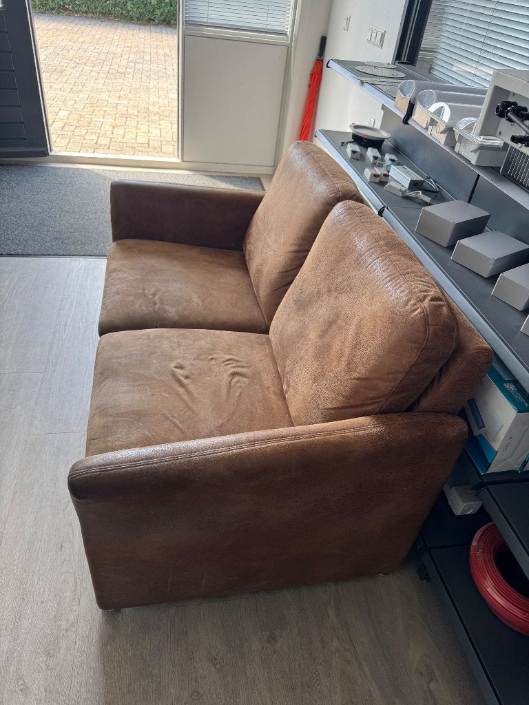 Echt leren bank, Huis en Inrichting, Ophalen, Gebruikt, 150 tot 200 cm, Tweepersoons
