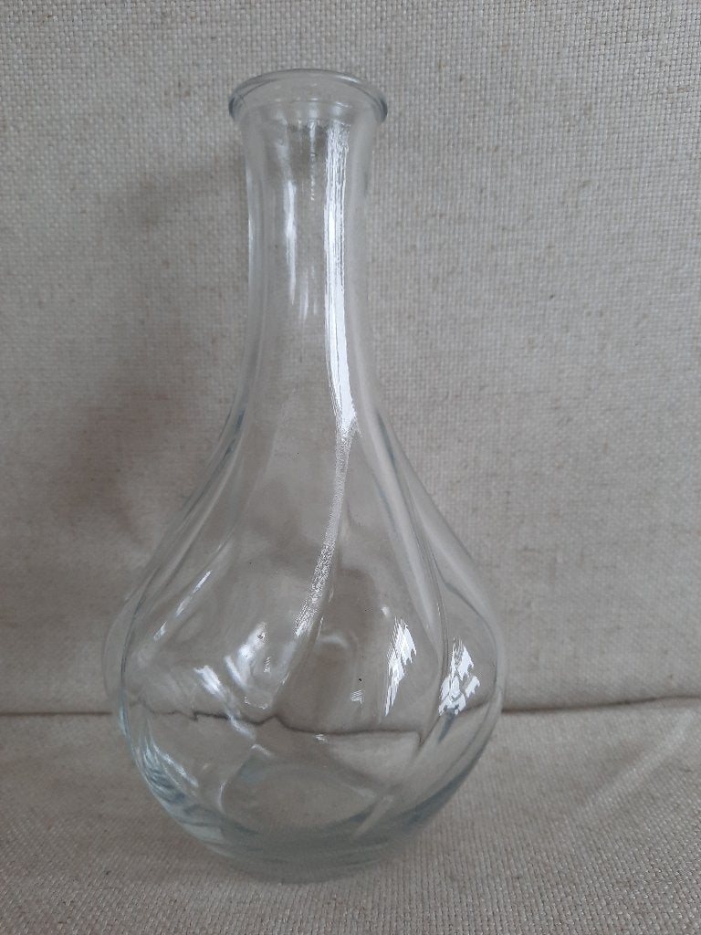Vaas vaasje van glas, Ophalen of Verzenden, Transparant, Glas
