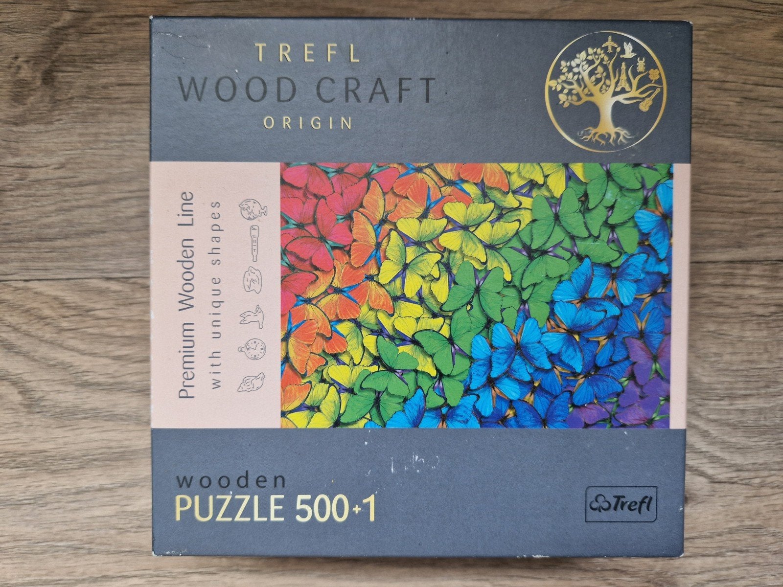 Trefl Wood Craft Houten Puzzel Vlinders 500+1 stukjes, Ophalen of Verzenden, 500 t/m 1500 stukjes, Nieuw, Legpuzzel