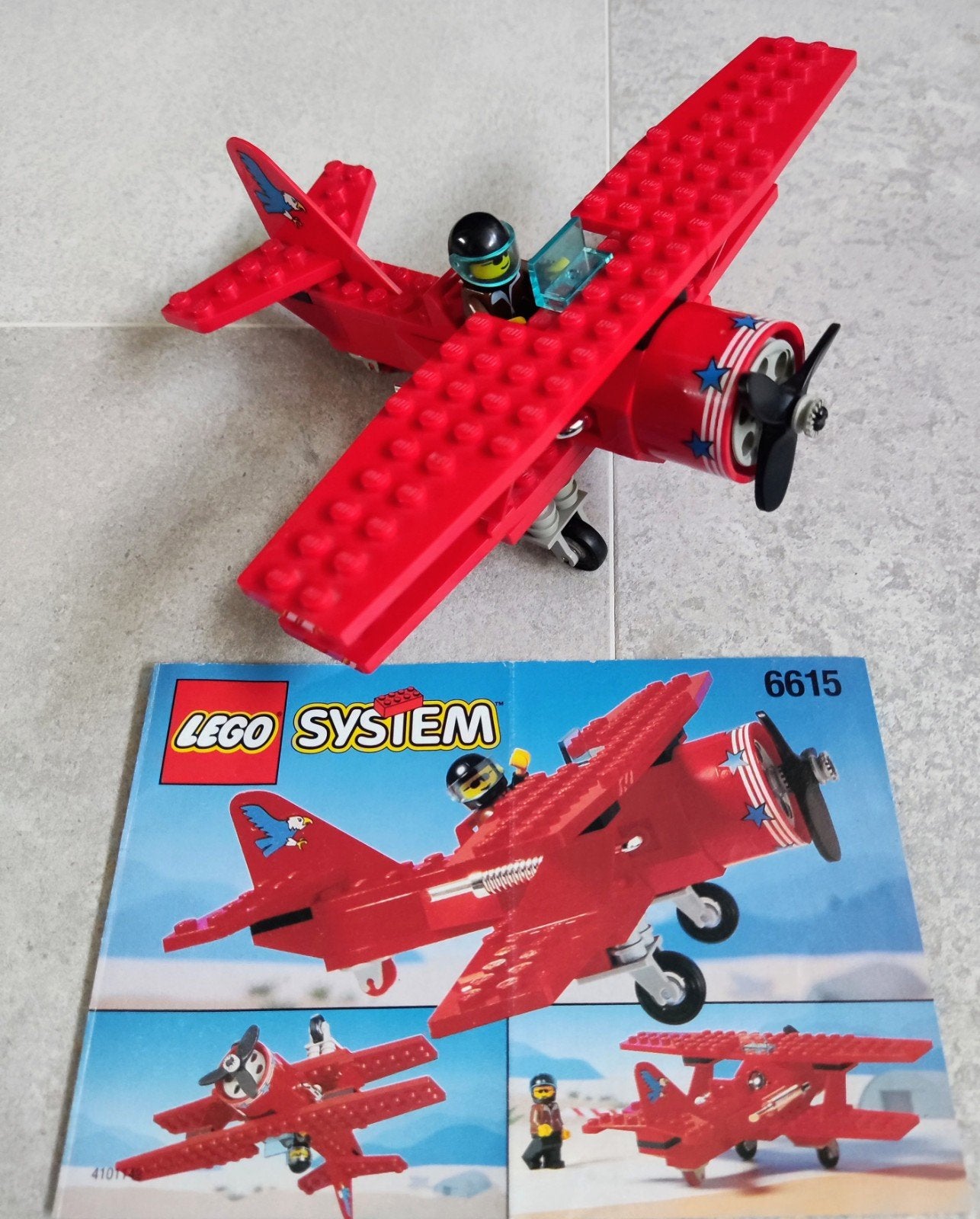 LEGO System 6615 Red Biplane met piloot en instructies, Ophalen of Verzenden, Zo goed als nieuw, Overige merken