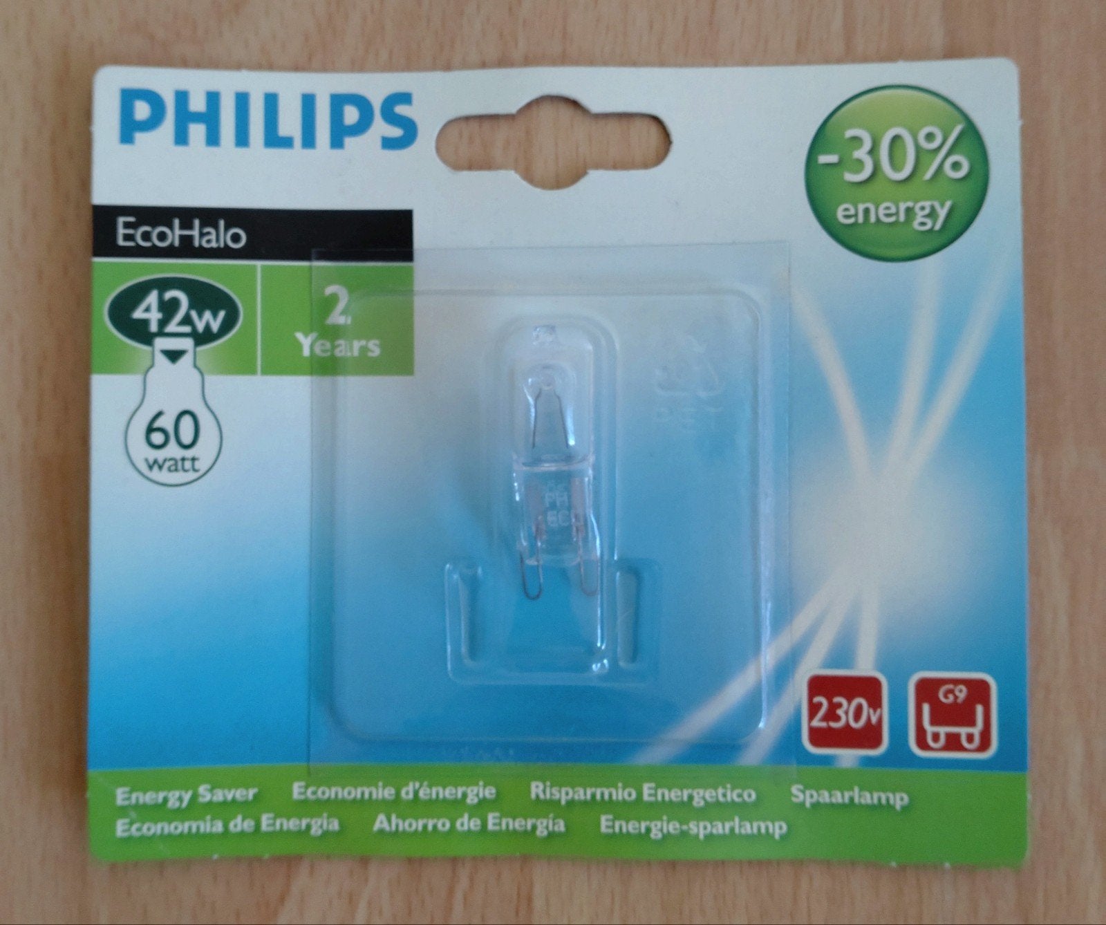 Philips EcoHalo G9 Halogeenlamp 42W (vervangt 60W), Ophalen of Verzenden, Nieuw