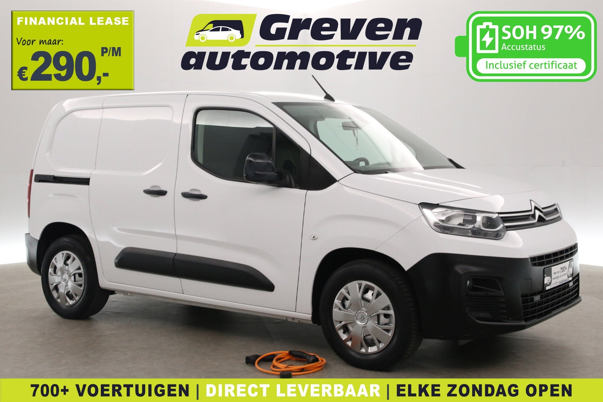 Citroën E-Berlingo Control 50 kWh | Snelladen | SOH 97% | A, Auto's, Gebruikt, 750 kg, Citroën, Wit