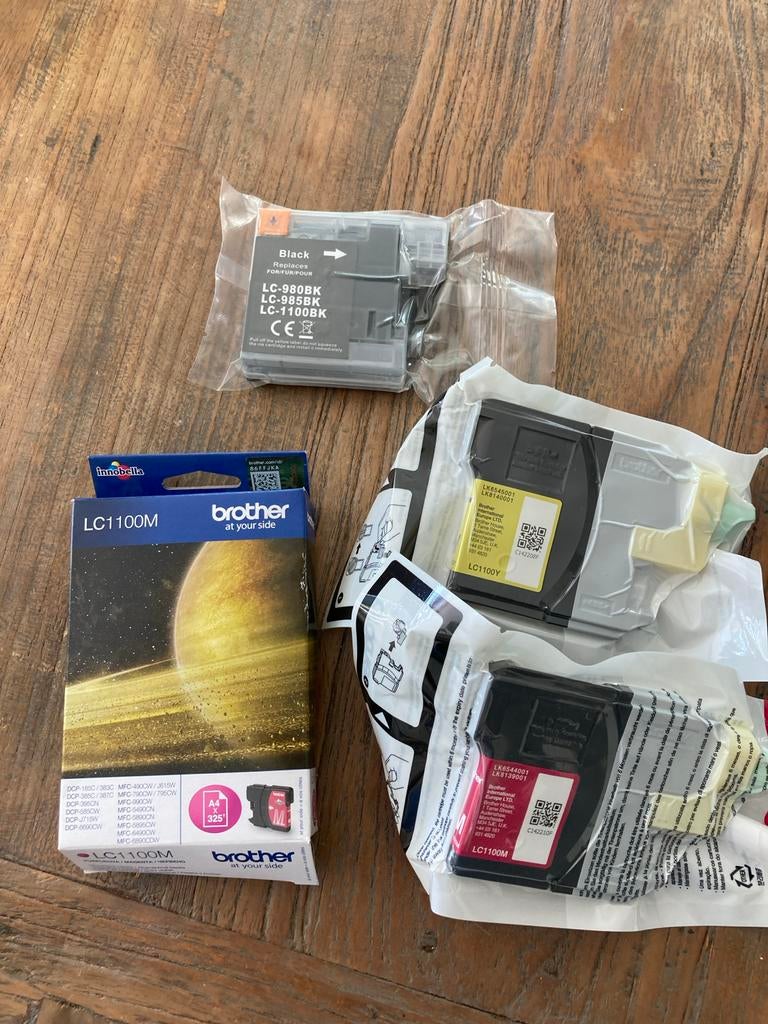 Brother Inktcartridges LC1100M, LC1100Y, LC-980BK/LC-1100BK, Ophalen of Verzenden, Nieuw, Cartridge