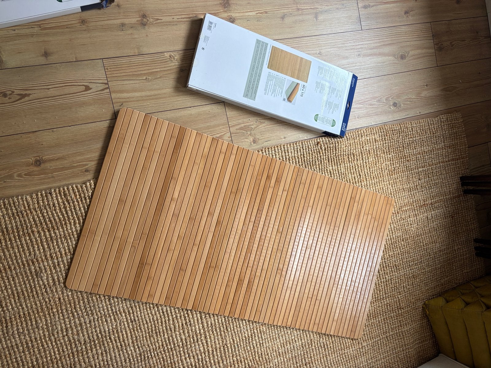 2x Bamboe Badmat Naturel 60 x 115 cm - Nieuw in doos, Bruin, Overige merken, Nieuw, Ophalen of Verzenden