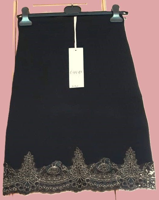 Luxe rok met opengewerkte kant en gouddraad S/M, Maat 38/40 (M), Sweewe, Zwart, Nieuw