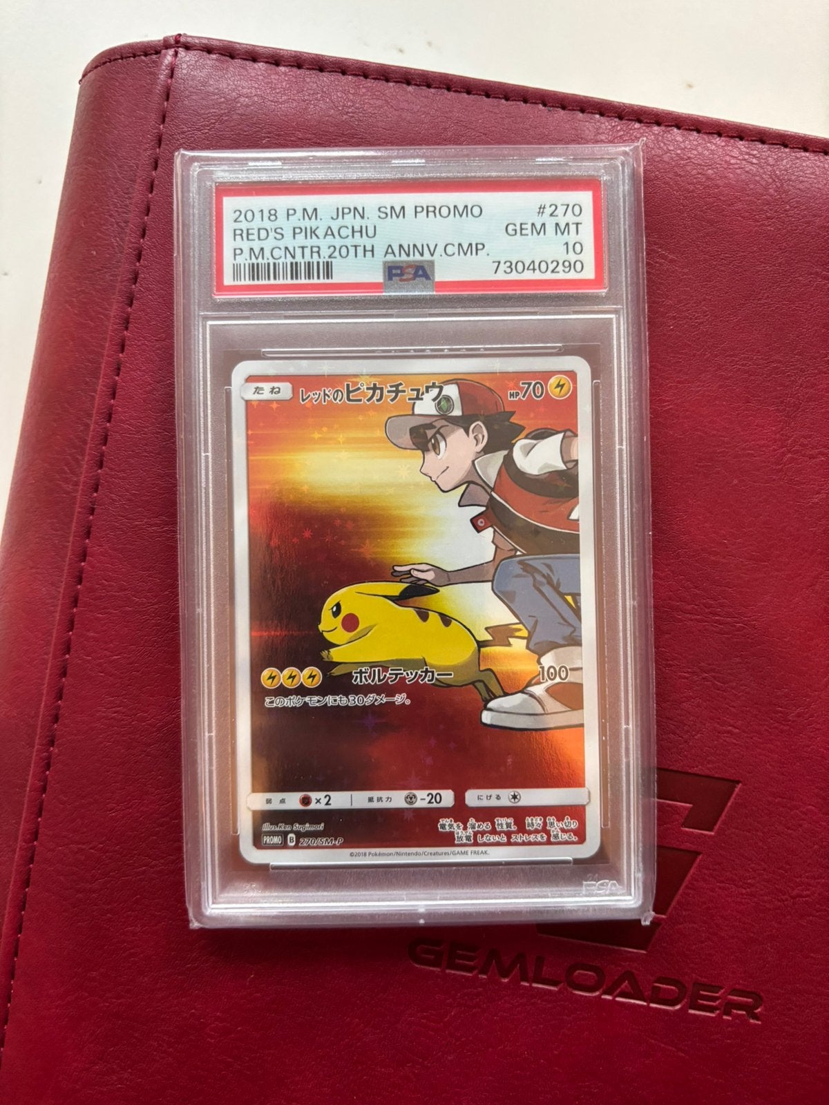 Red’s Pikachu 270/SM-P – PSA 10, Ophalen of Verzenden, Zo goed als nieuw, Losse kaart, Foil