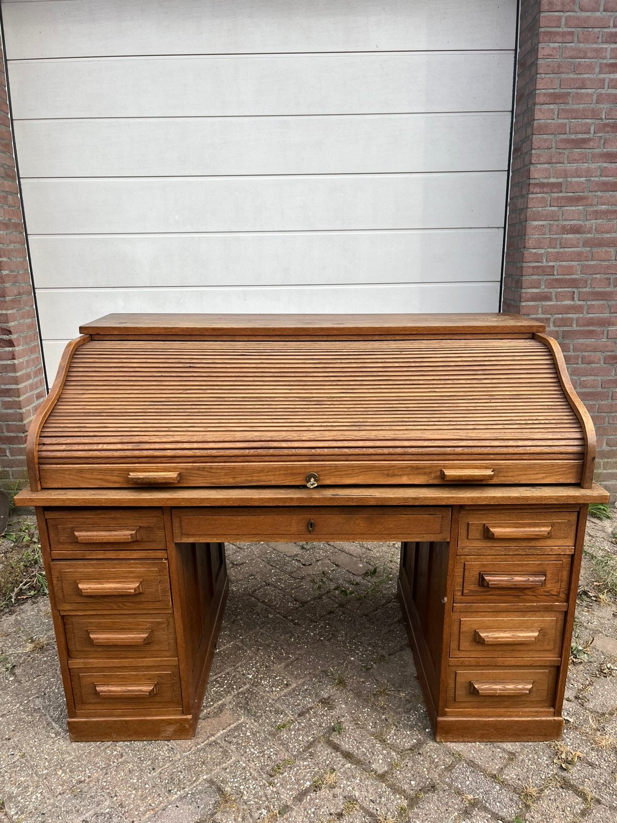 Eiken antieke bureau, secretaire, Ophalen