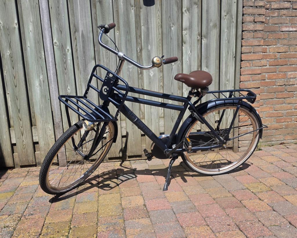 Cortina U4 Denim Blue 26 inch, framemaat 46 cm, Fietsen en Brommers, Fietsen | Dames | Damesfietsen, Terugtraprem, Gebruikt, Minder dan 47 cm