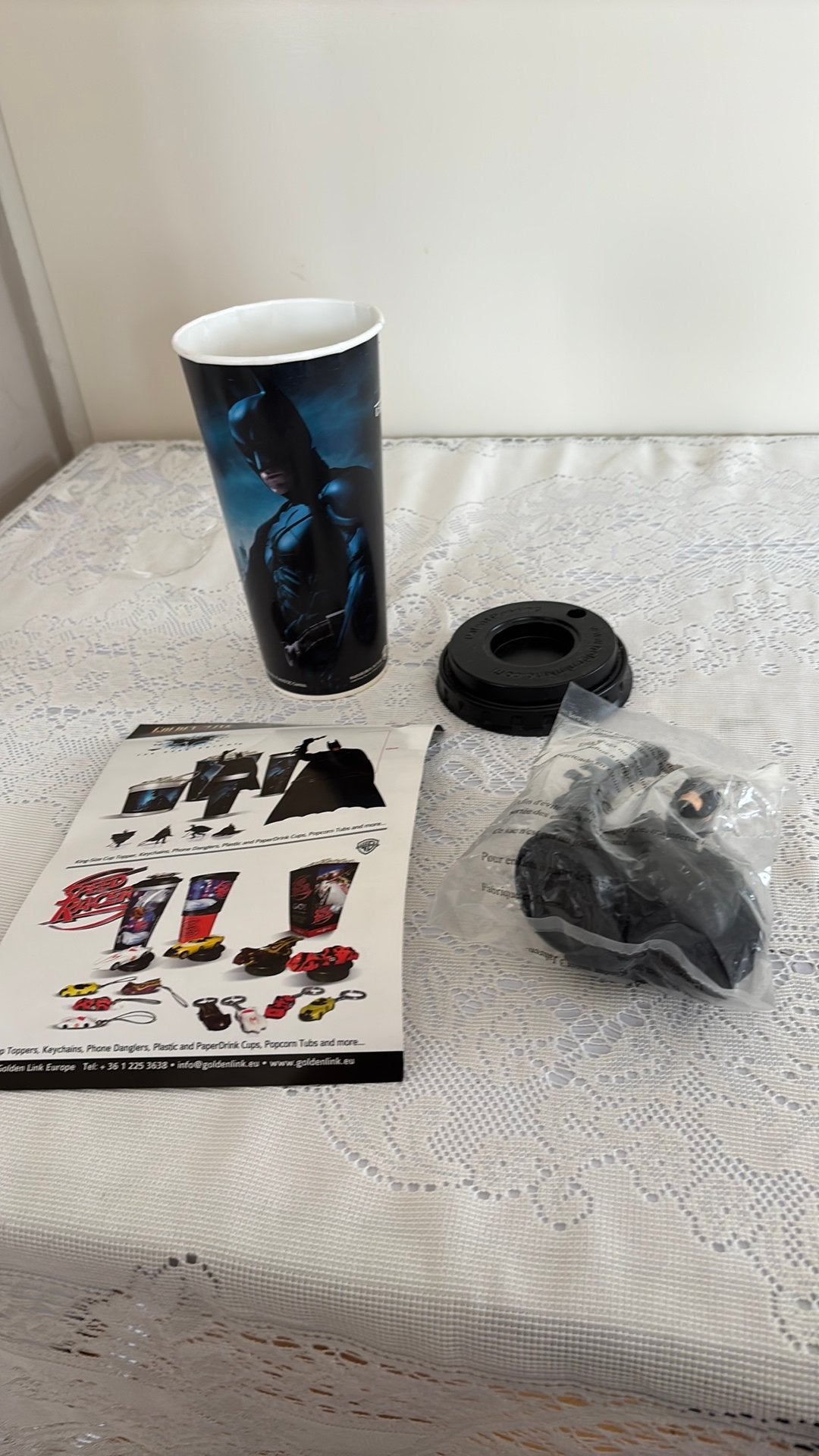 Batman The Dark Knight Bioscoop Beker Set  Topper, Ophalen of Verzenden, Zo goed als nieuw