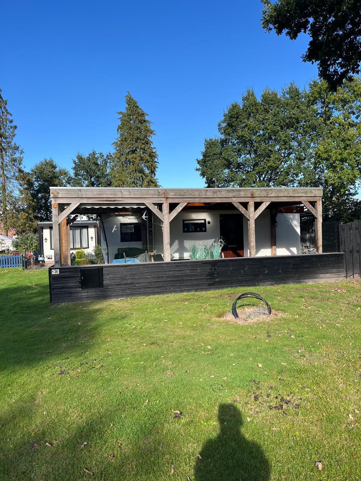 Houten overkapping, Tuin en Terras, Ophalen, Gebruikt, Overige typen