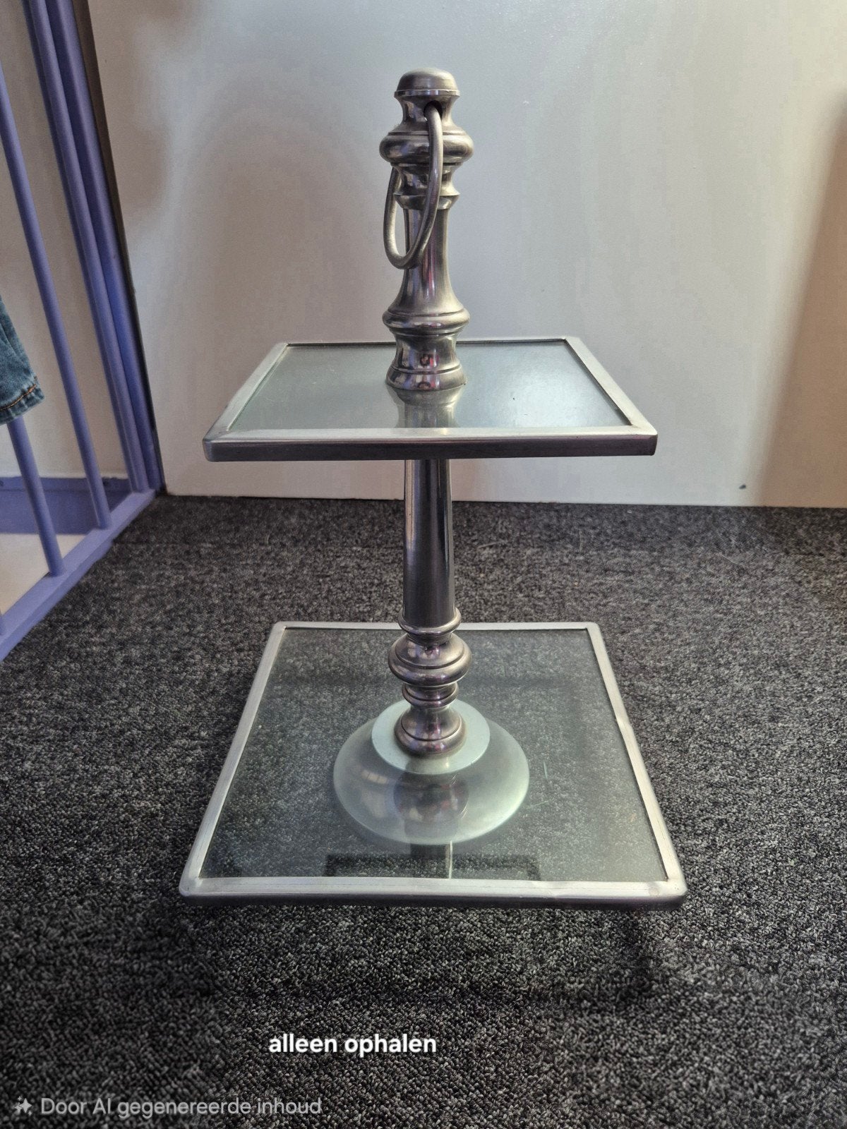 Etagere met glazen bladen van Riviera Maison, Ophalen, Gebruikt