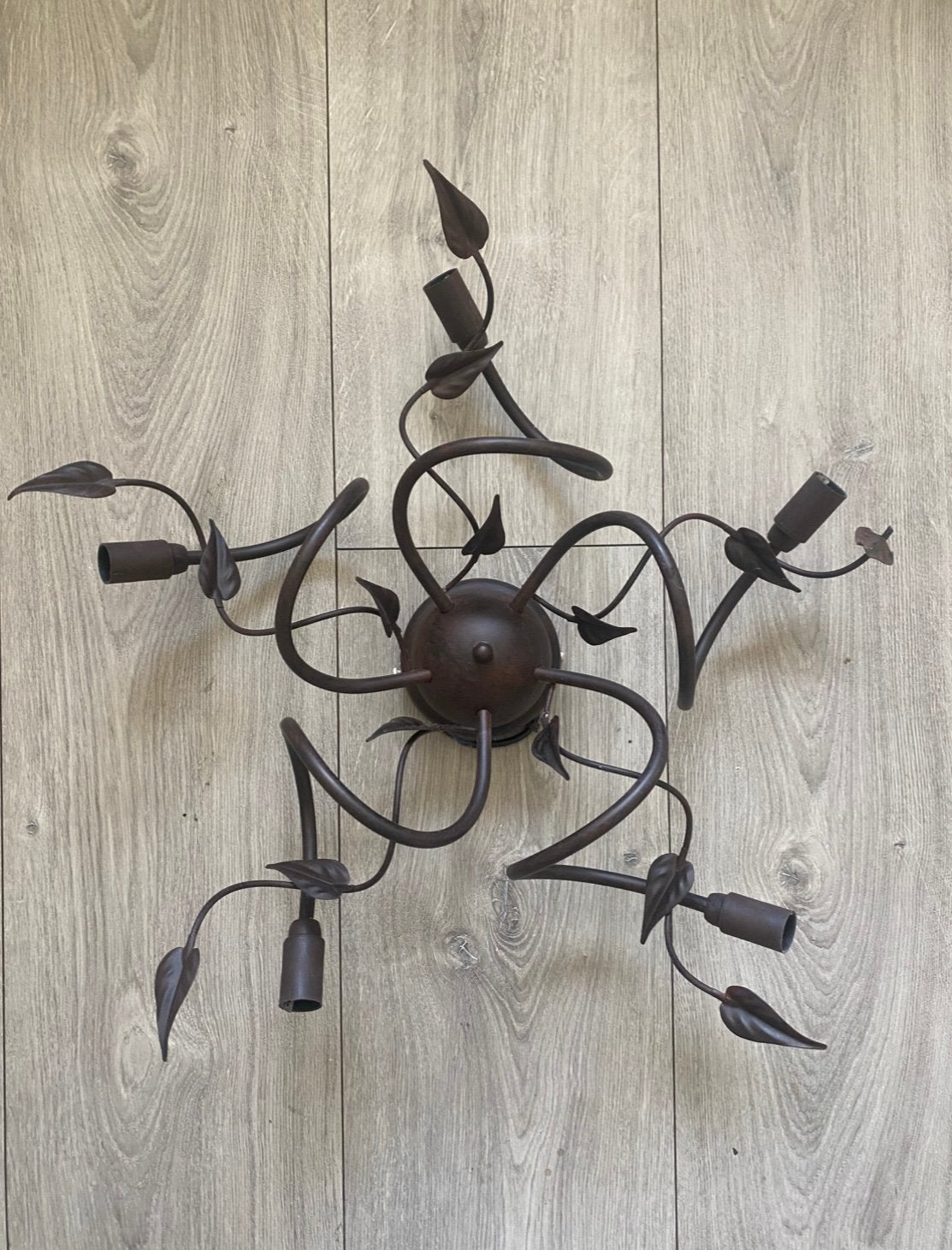 Lamp plafondlamp metalen krullen plafonniere 5 lichts metaal, Lindby, Overige stijlen, E14 (klein), Dimbaar
