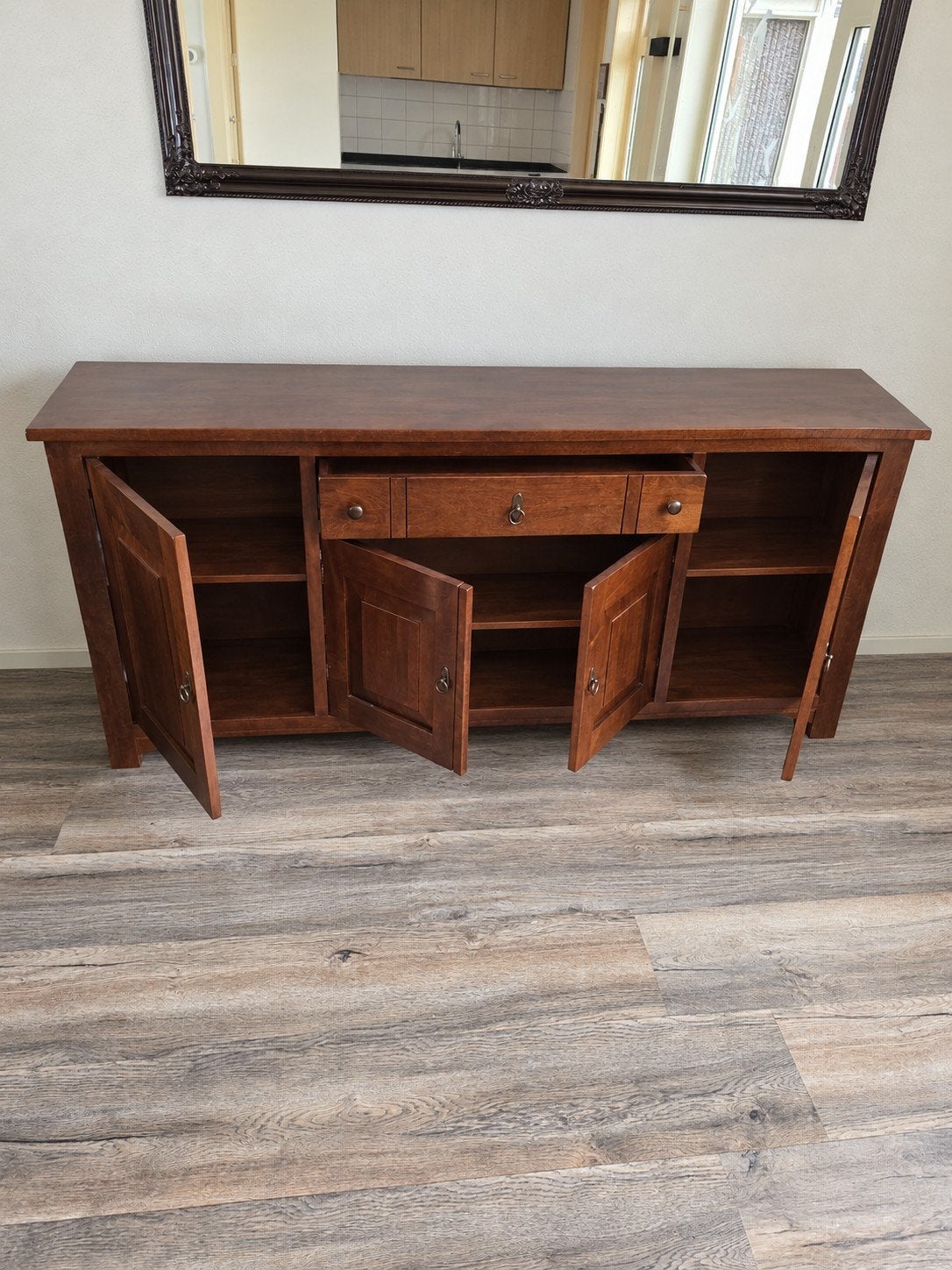 Teakhouten Dressoir, Huis en Inrichting, Ophalen of Verzenden, Zo goed als nieuw, Teakhout, Met lade(s)