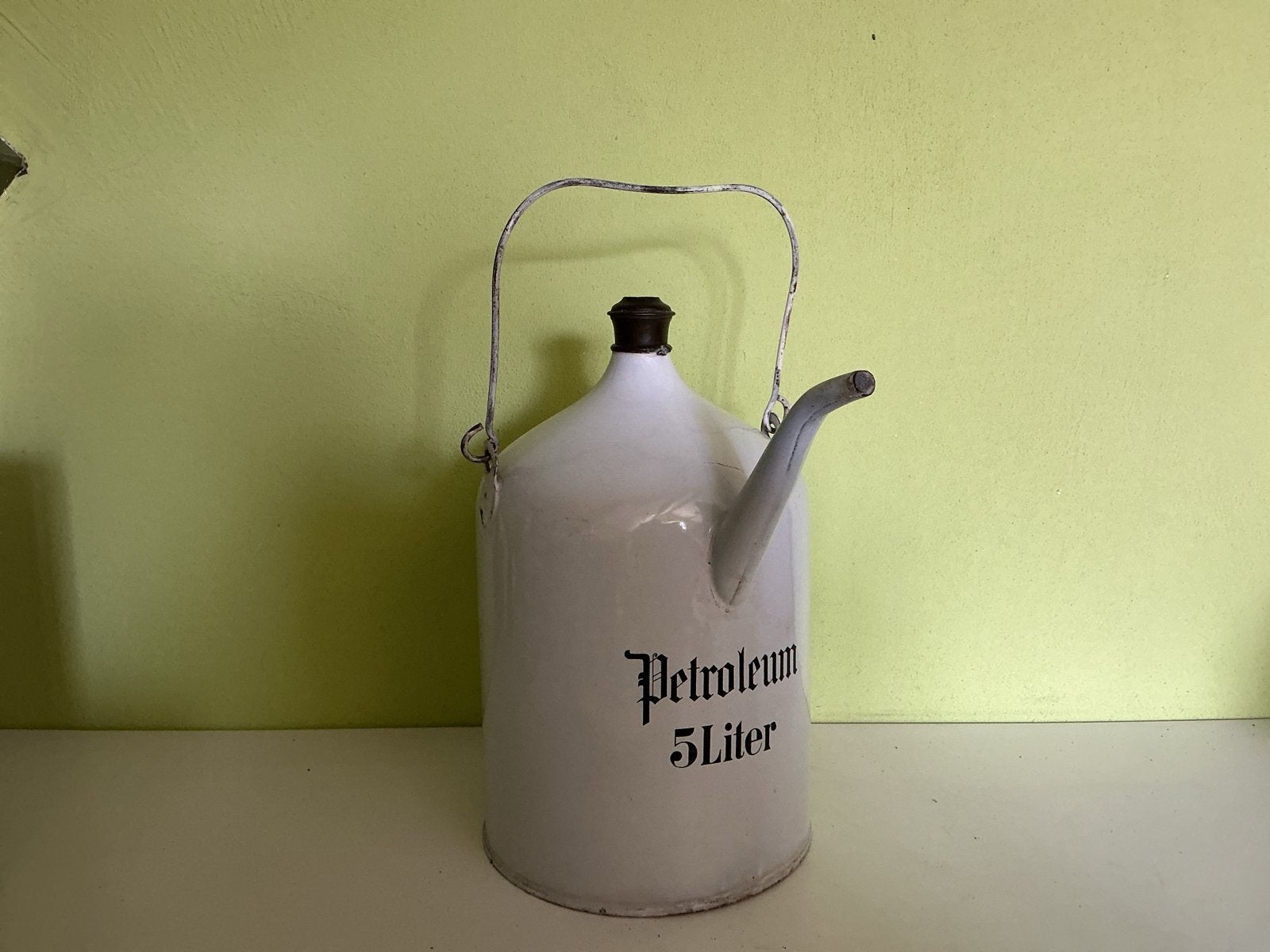 Vintage witte emaille Petroleumkan 5 liter (ca. 1930-1950), Ophalen of Verzenden
