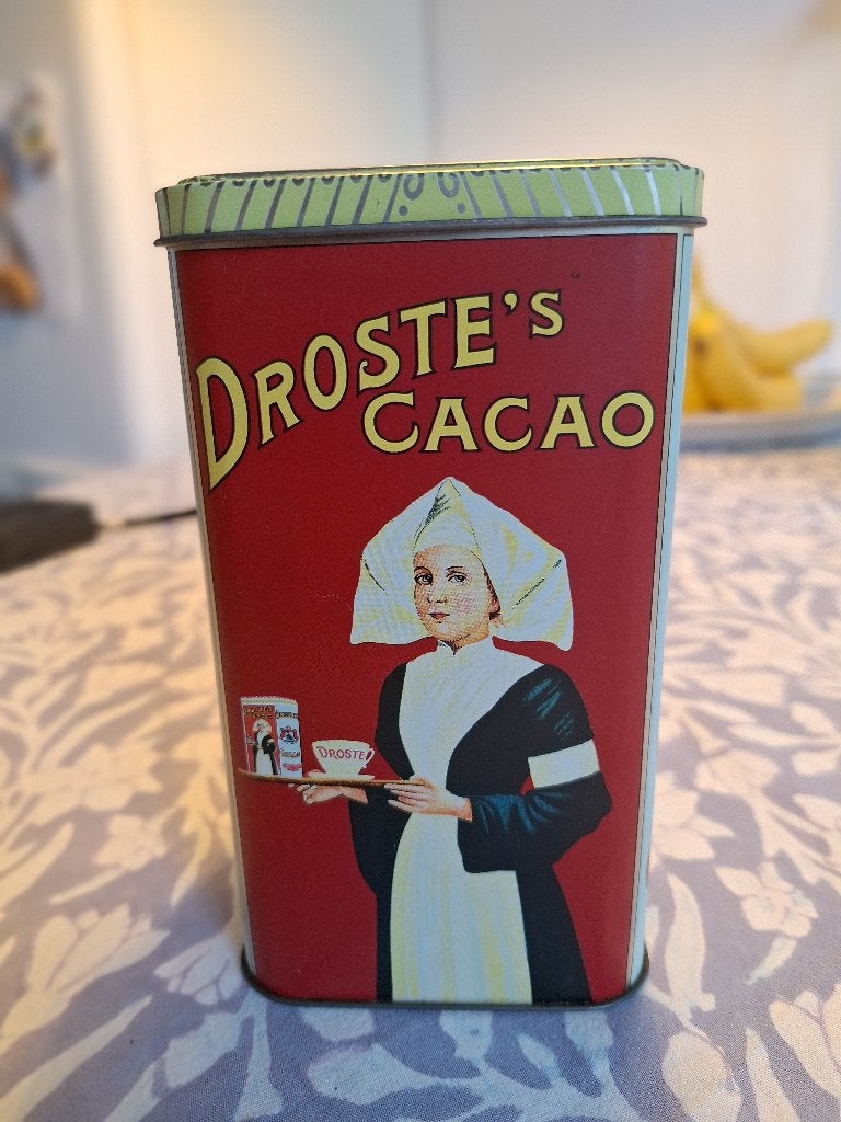 Vintage Droste Cacao  Blik 15,5 cm Zeldzaam Design, Verzamelen, Ophalen of Verzenden, Gebruikt, Overige, Droste