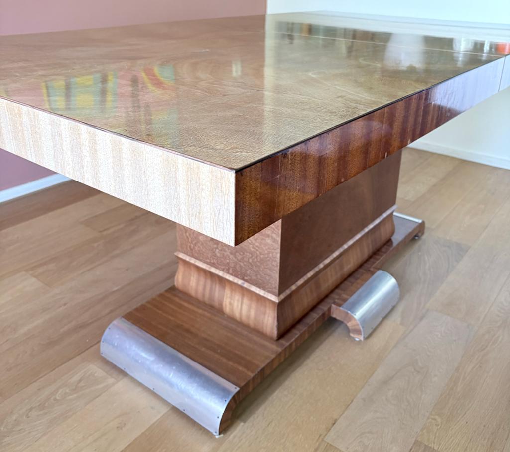 Art Deco Eettafel met Bijzonder Houtfineer, Ophalen