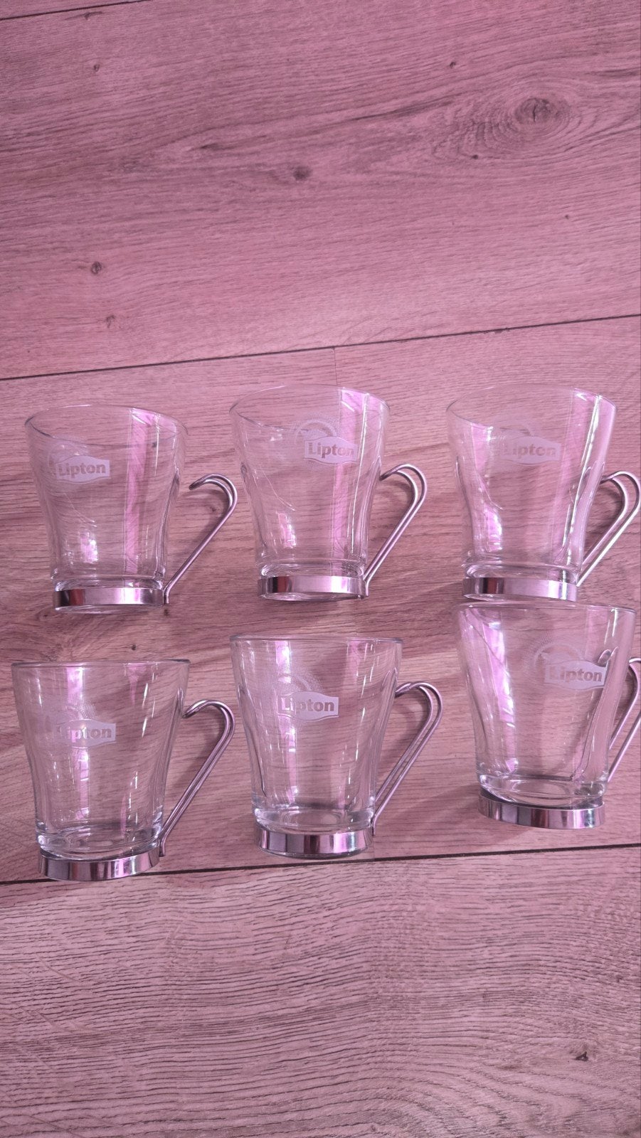 Lipton tea glazen 6 stuks zgan, Glas of Glazen, Ophalen of Verzenden, Overige stijlen, Glas