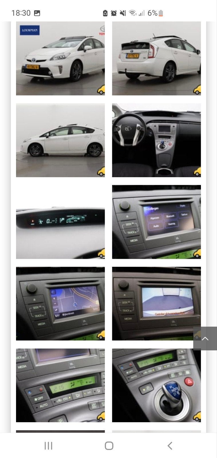 Toyota prius solarroof💥nieuw hybride accupakket💯👍, Auto's, Zwart, Leder en Stof, Wit, Dealer onderhouden