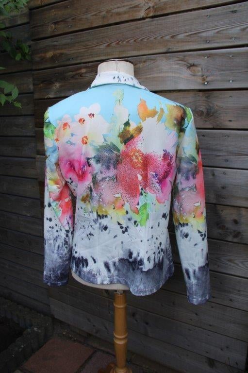 Jasje blauw/ roze/ geel Missy mt XL Vaste prijs, Maat 46/48 (XL) of groter, Missy, Zo goed als nieuw, Jasje