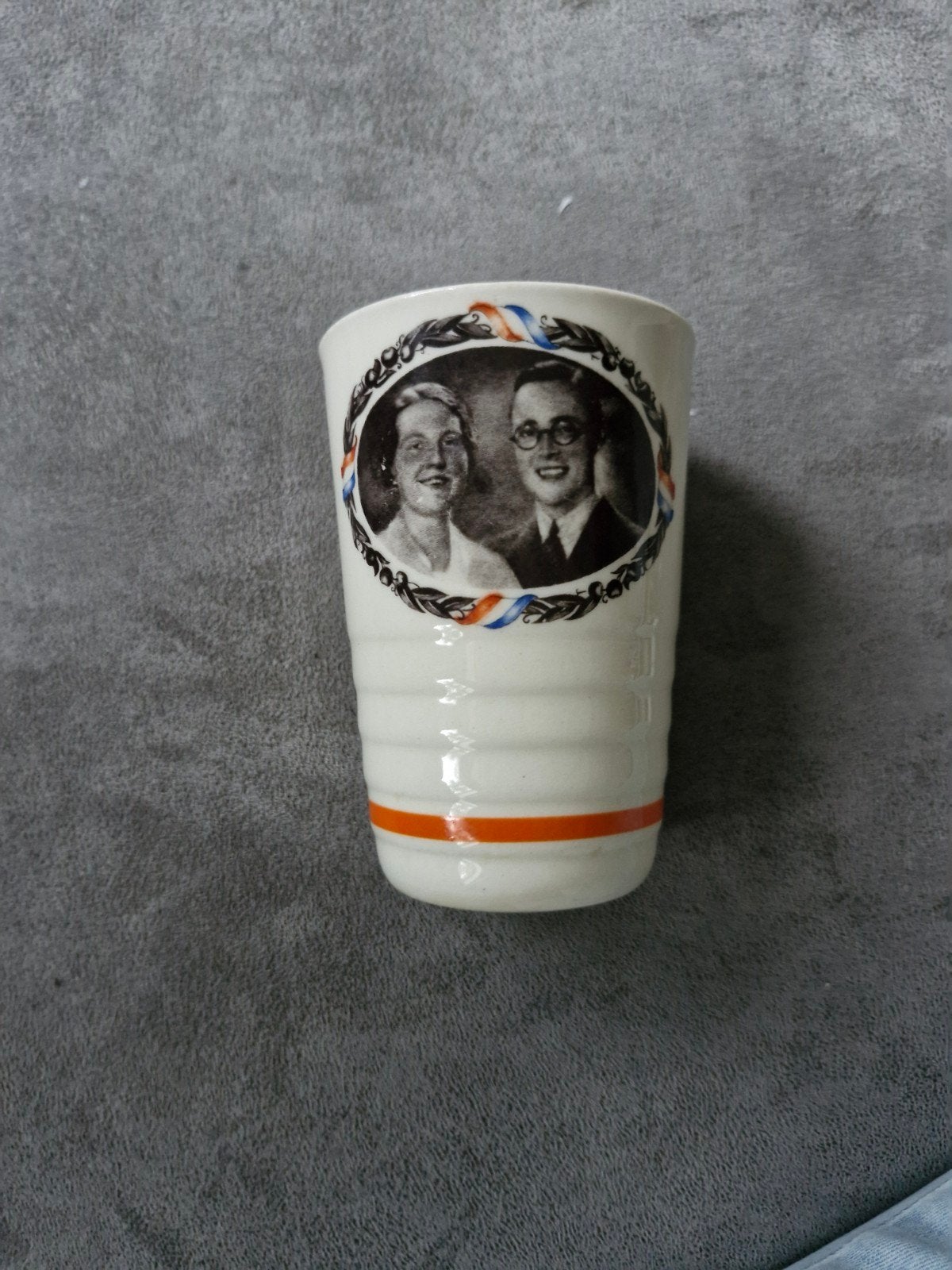 Vintage Oranje Beker Juliana Huwelijk, Ophalen of Verzenden