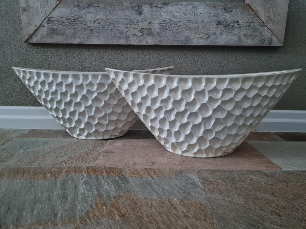 Set van 2 PTM D collection HOME vazen/potten, Ophalen, Zo goed als nieuw, Wit