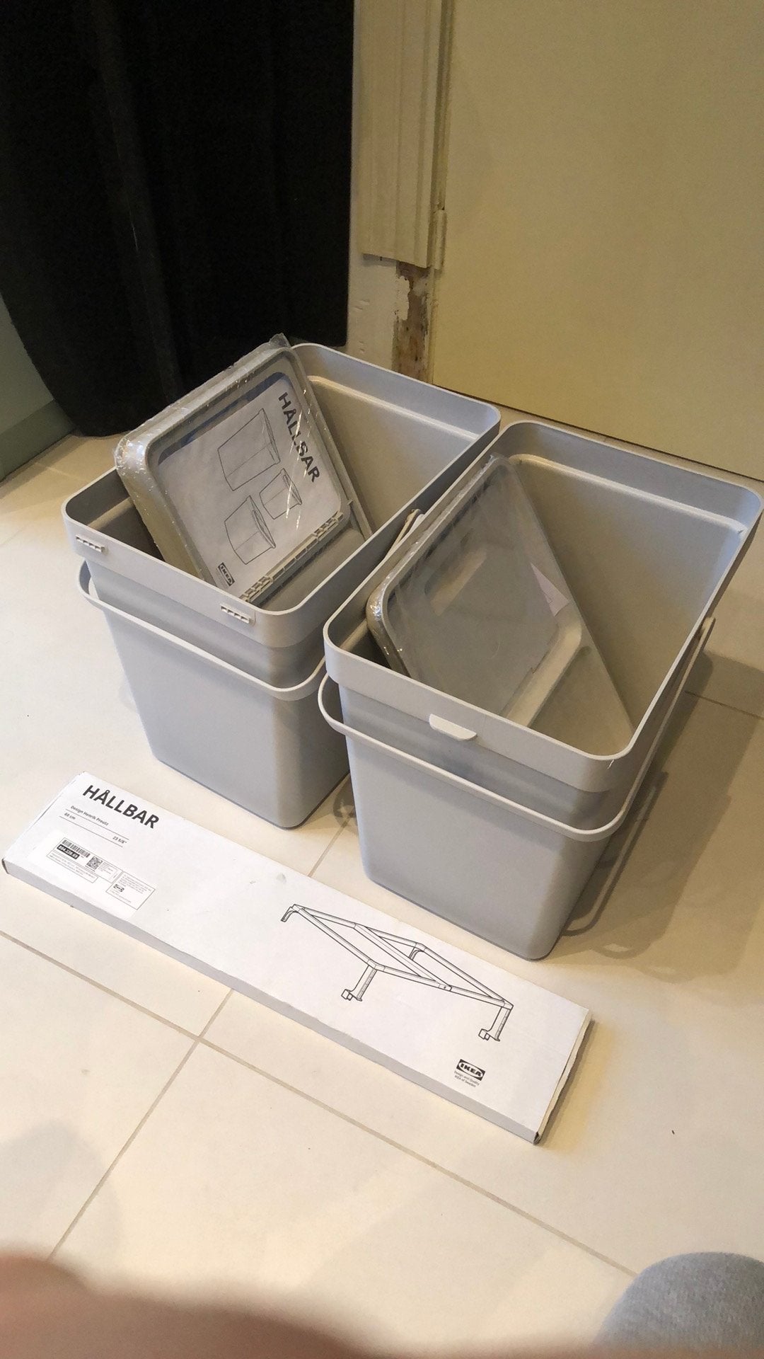 IKEA HÅLLBAR Afvalscheiding met 2 bakken en rek, Ophalen of Verzenden, Nieuw, Kunststof