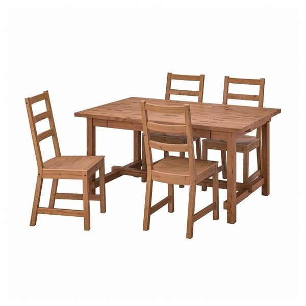 jokkmokk ikea eettafel met 4 stoelen met rode kussens, Huis en Inrichting, Ophalen, 100 tot 150 cm, 50 tot 100 cm, Zo goed als nieuw