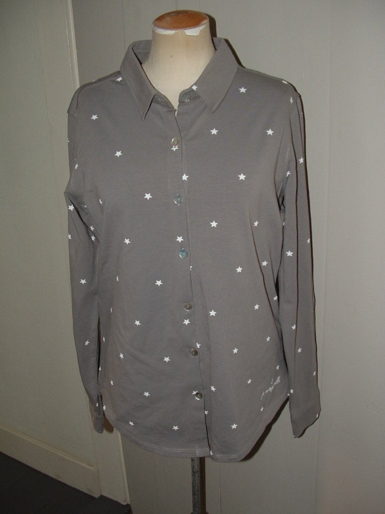 Je m' appelle top longsleeve maat S met knoopjes sterren, Zwart, Ophalen of Verzenden, Zo goed als nieuw, Lange mouw