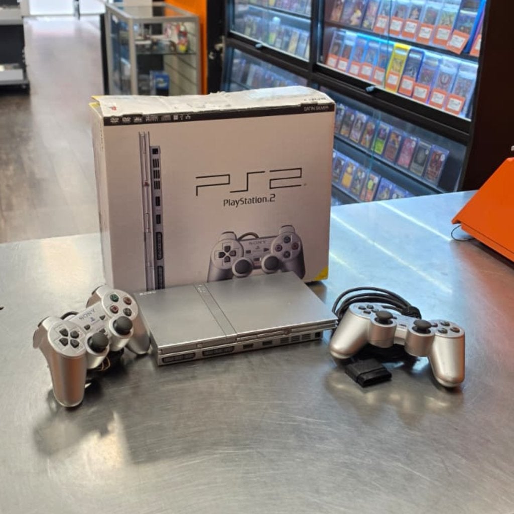 Sony Playstation 2 Slim Silver Compleet | Nette staat, Spelcomputers en Games, Spelcomputers | Sony PlayStation 2, Sony, Zo goed als nieuw