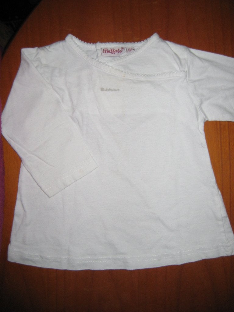WIt shirt, 80, Bakkaboe (245), Kinderen en Baby's, Ophalen of Verzenden, Zo goed als nieuw, Meisje, Shirtje of Longsleeve