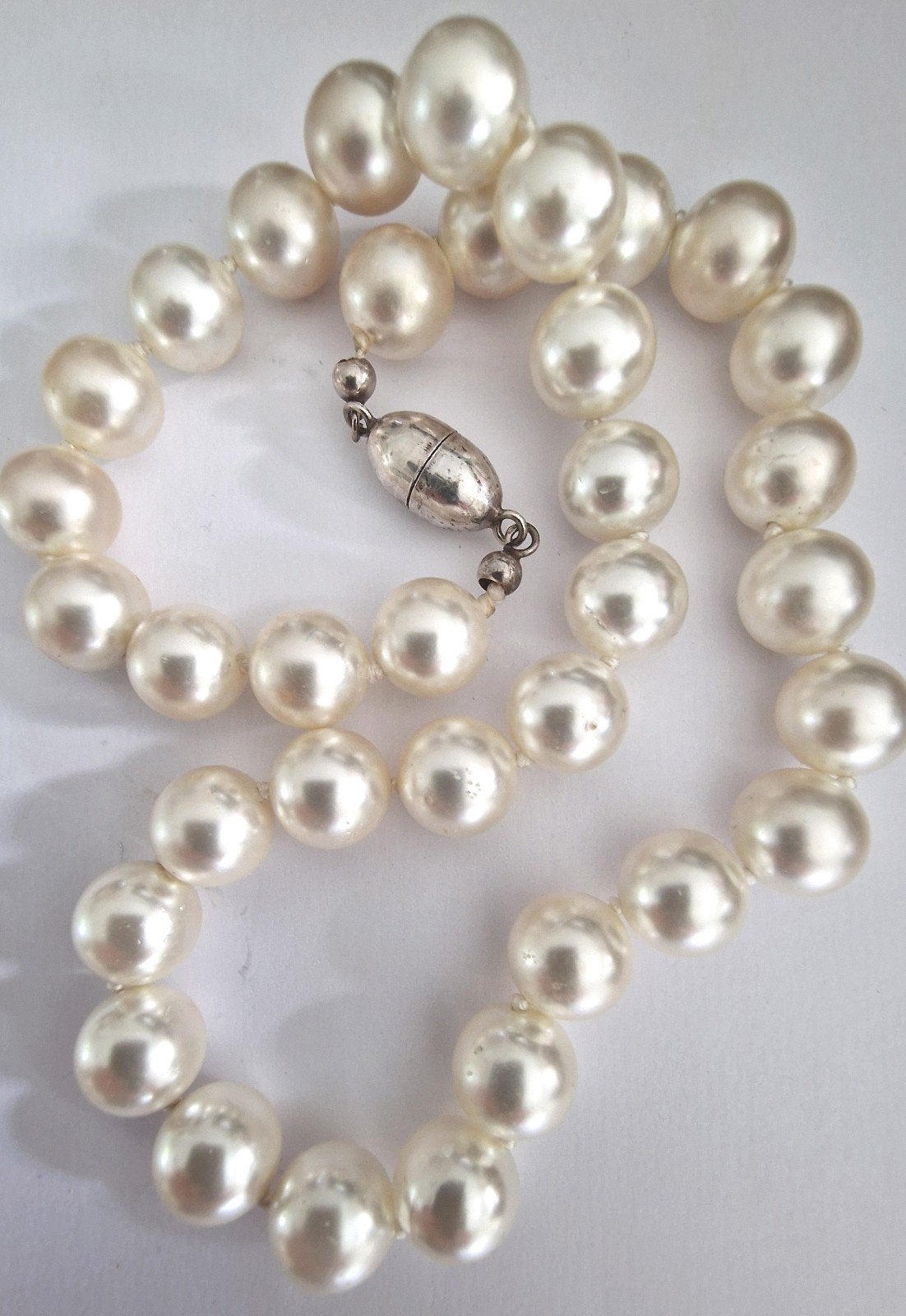 parelketting met zilveren sluiting, Sieraden, Tassen en Uiterlijk, Kettingen, Ophalen of Verzenden, Zo goed als nieuw, Zilver