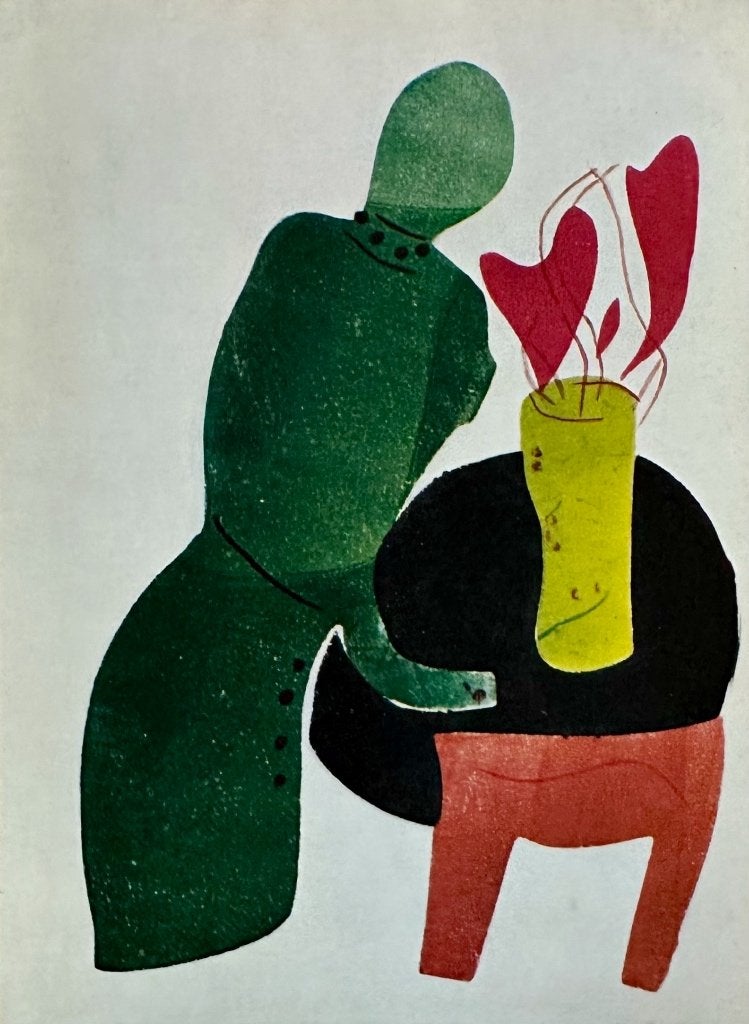 00308 H.N. WERKMAN ~ vrouw in het groen (1935/6) De Ploeg, Verzenden, 1980 tot heden, Ongelopen, Overige thema's