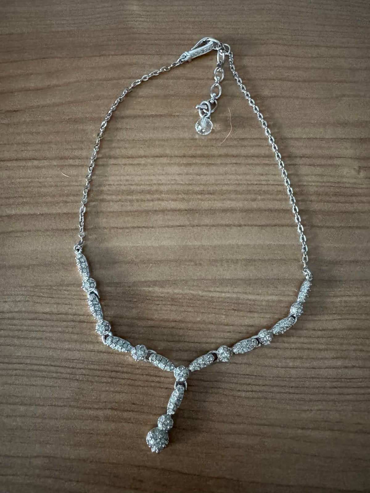 Swarovski ketting met kristallen, Overige materialen, Zo goed als nieuw, Zilver, Ophalen