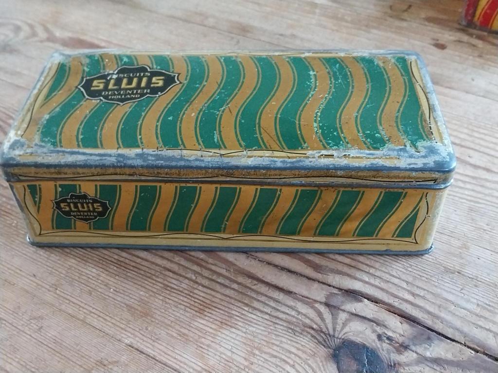 Oud blikje van sluis biscuit uit deventer, Ophalen of Verzenden, Gebruikt, Overige