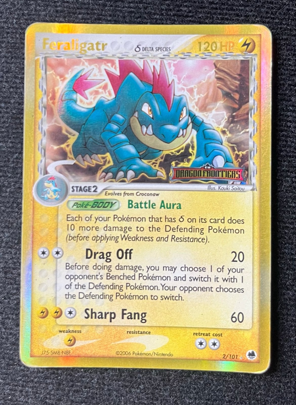 Set van 3 Pokémon kaarten: Totodile, Croconaw, Feraligatr, Hobby en Vrije tijd, Ophalen of Verzenden, Gebruikt, Meerdere kaarten