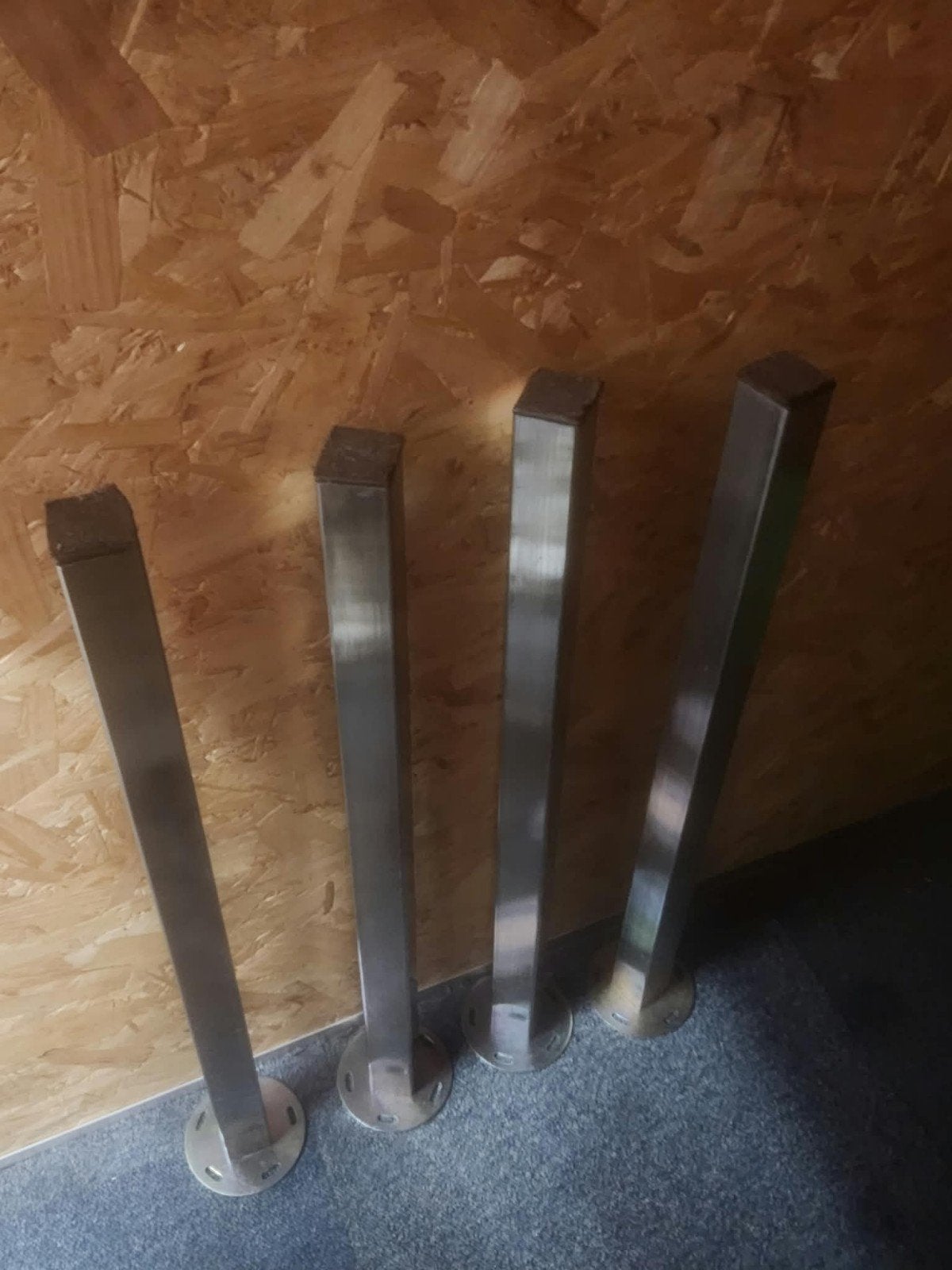 IKEA 4 Tafelpoten roestvrijstaal 77 cm hoog, Huis en Inrichting, Ophalen, Tafelpoot, Minder dan 50 cm, Gebruikt